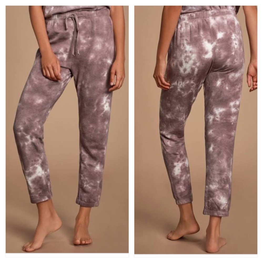 NWT - LuLus Cozy Livin’ Purple & White Women’s Tie Dye Joggers - XS -Sweatpants